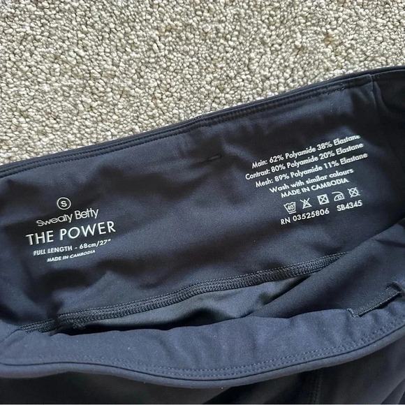 Sweaty Betty THE POWER FULL LENGTH 27" Leggings Mesh Size Small - Picture 5 of 10